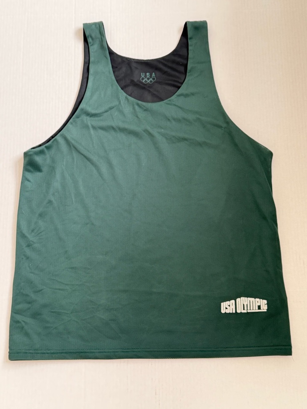 jcpenney USA Olympic Dark Green Mesh Athletic Tank
